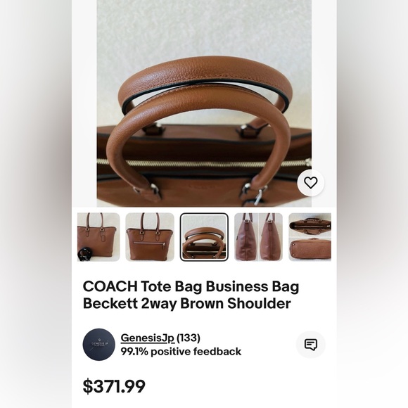 Coach EUC Beckett Calf-Leather Work Tote - Picture 7 of 11